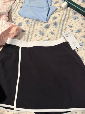 Black Athletic Skirt with White Trim - Women